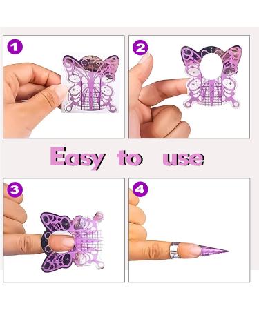Kaluroil 200 PCs Nail Stencils - Self-Adhesive Violet Butterfly Designs for Gel & Artificial Nails | Nail Extension Accessories - Buy Online on GoSupps.com