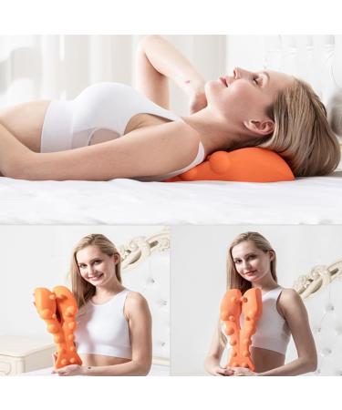 Back Extensor Neck Trapezius Stretcher | Wiyety Orthopedic Massage Pillow for Spinal Correction & Relaxation - Orange - Buy Online on GoSupps.com