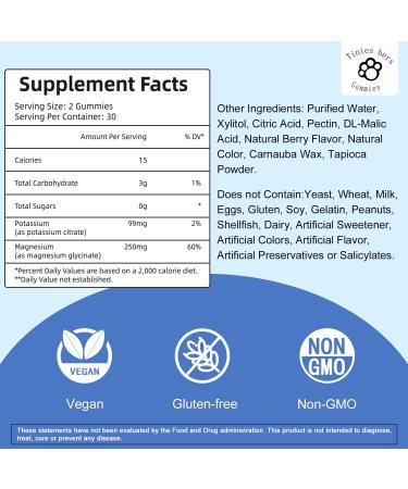 Magnesium Threonate & Potassium Magnesium Gummies 500mg | Sugar-Free, Vegan, Non-GMO | Natural Fruits Flavor for Adults & Kids - Buy Online on GoSupps.com