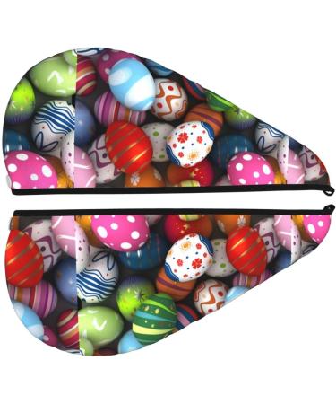 Hair Towel Wrap - Quick Drying Hair Turban with Button | Easter Egg Design for Effortless Hair Care - Buy Online on GoSupps.com