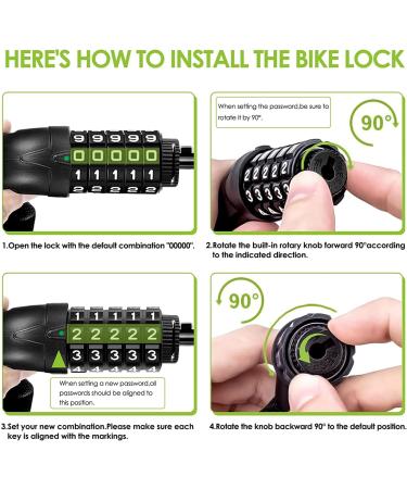 Spgood Bicycle Lock - High-Safety Combination Chain Lock with 14 Colors | Hardened Steel for Ultimate Security - Shop Now! - Buy Online on GoSupps.com