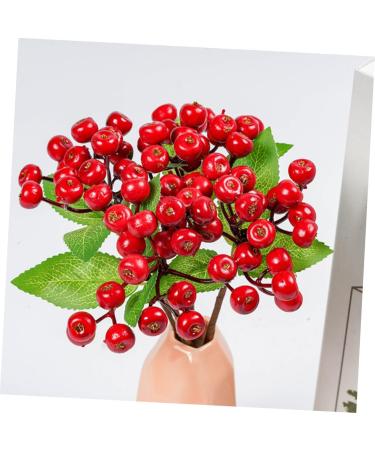 ABOOFAN 20 Pcs Red Berries Red Berry Twig Holly Berry Picks Christmas Berry Picks Branch Holly Berries Branch Wreath Fake Berry Artificial Red Berry Stems Household Decorations Foam - Buy Online on GoSupps.com