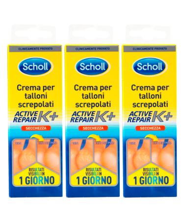 Scholl Scholl Cream for cracked heels and dry skin on the feet with Active Repair K+ - 3 tubes of 60 ml each