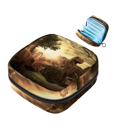 Women's napkin storage bag chalk dinosaurs tyrannosaurus menstrual cup portable women's bandages storage bags female menstruation first period bag