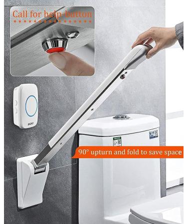 Folding Handicap Grab Bars Rails Toilet Handrails Bathroom Support Safety Rail for Elderly Bariatric Disabled Stainless Steel Commode Access - Buy Online on GoSupps.com