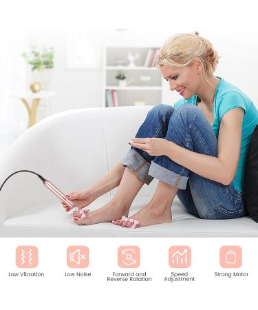 Sarmeley Electric Nail Files Professional Nail Drill Set for Acrylic Gel Nails - Portable Manicure Pedicure Kit with Sanding Bands in Champagne-Gold - Buy Online on GoSupps.com