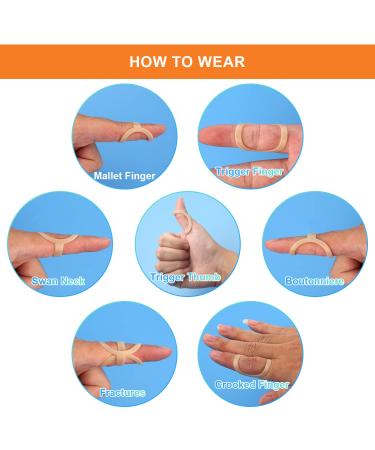 5pcs Oval Finger Splint Set - Finger Support Brace for Trigger Finger - Thumb, Middle, Pinky, Ring Finger - Sizes 6-10 - Buy Online on GoSupps.com