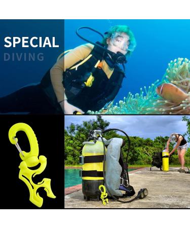 Yizerel Scuba Hose Clip 2 Pack - Double BCD Dive Hose Holder - Snap Hook Buckle - Snorkeling Diving Accessories - Black - Buy Online on GoSupps.com