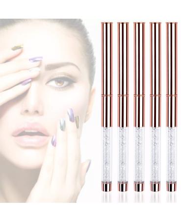 Ycyan 5Pcs Nail Art Brush Set with Rhinestone Handle - Gel Polish Design Brushes for Salon and DIY Manicure - Rose Gold - Buy Online on GoSupps.com