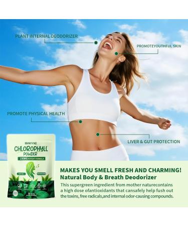 Swiyie Chlorophyll Powder 100mg Liquid Clorofila for Drinking Natural Herbal Detox Supplement Supports Gut & Breath Chlorophyll Water Formula 10g x 30 Packets - Buy Online on GoSupps.com
