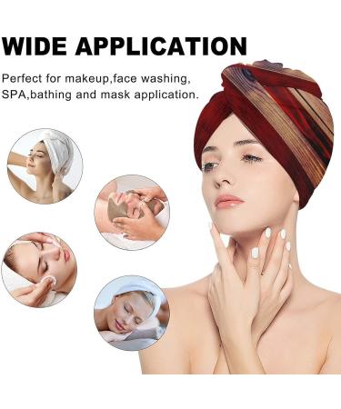 Wood Texture USA Flag Microfiber Hair Towel Wrap for Women - Super Absorbent 10x26 Inch Hair Turban with Button - Buy Online on GoSupps.com