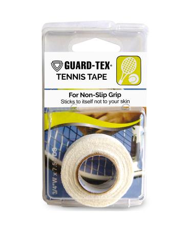 Guard-Tex White   Tennis Tape Self-Adhesive Protective Athletic Finger Tape for Sports & Fitness - Blister Protection  Grip Improvement  and Bandage Wraps for Hands and Wrist - - 1 Roll x 7   yds