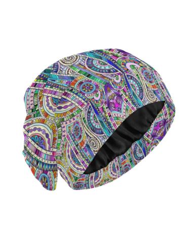 Oyihfvs Slouchy Beanie Sleep Cap Lightweight Satin Bonnet Cozy Night Caps Head Cover Casual Hat for Sleeping One Size Multi 11