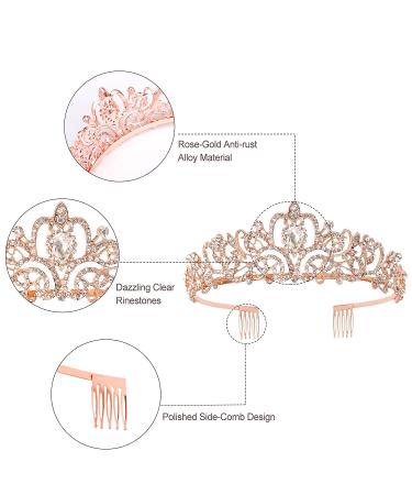 Rose Gold Birthday Tiara Set for Women - Queen Sash & Crown | KICOSY Birthday Decorations - Buy Online on GoSupps.com