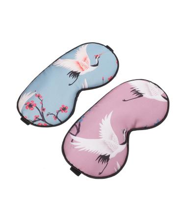 Healifty 2pcs Printed Sleep Mask Silk Eye Mask Sleeping Mask Satin Eye Mask for Sleeping Travel Sleeping Eye Cover Blindfold Eye Shade Lithe Eye Protector Lightweight Eye Cover Printing