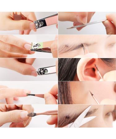 10-Part Manicure & Pedicure Set - Nail Care Kit with Scissors & Clippers | Travel Beauty Essentials (Pink) - Buy Online on GoSupps.com