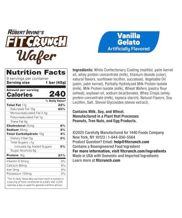FITCRUNCH Wafer Protein Bars 16g of Protein & 4g of Sugar (18 Count Variety Pack) - Buy Online on GoSupps.com