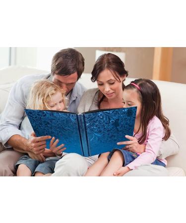 RECUTMS Photo Album 4x6 600 Photos PU Leather Cover Large Wedding Photo Books Black Pages Horizontal and Vertical Family Album Gift Memory Book (Blue S-Leaf) 600 pockets Blue S-leaf - Buy Online on GoSupps.com