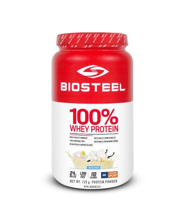 BIOSTEEL Sports Vanilla 100% Whey Protein Powder Supplement rBGH Hormone Free & Non-GMO Post Workout Formula 25 Servings 25.5 Ounces Trusted by Pro Athletes NSF for Sport