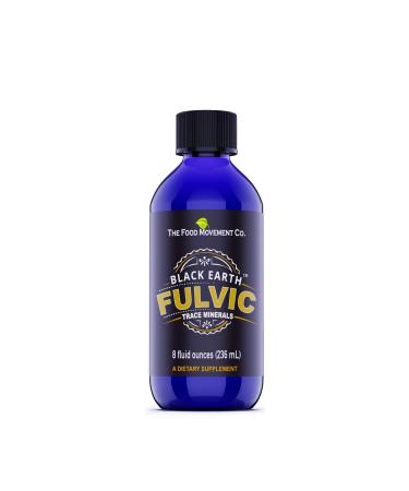 The Food Movement Black Earth Fulvic Acid Humic Trace minerals Gut Health Exercise Recovery Hormone Support - 8oz Liquid Supplement