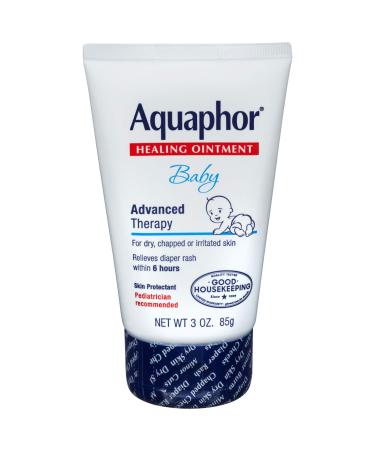 Aquaphor Baby Healing Ointment - Advanced Therapy for Chapped Cheeks and Diaper Rash - 3 oz. Tube
