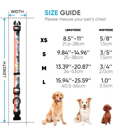 Heele Dog Collar - Adjustable Patterned Collars for Small Medium & Large Dogs | Comfortable & Robust | Sunrise Design (25-38cm) - Buy Online on GoSupps.com
