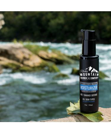 Rocky Mountain Barber Company Men's Face Moisturizer with Shea Butter, Jojoba Oil, Argan Oil & Glycerin - Fragrance-Free, All Skin Types - Buy Online on GoSupps.com