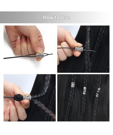 Viking Beard Beads Kit - 80pcs Metal Norse Runes Hair Rings for Men and Women | Perfect for Jewelry Making and Beard Decoration - Buy Online on GoSupps.com
