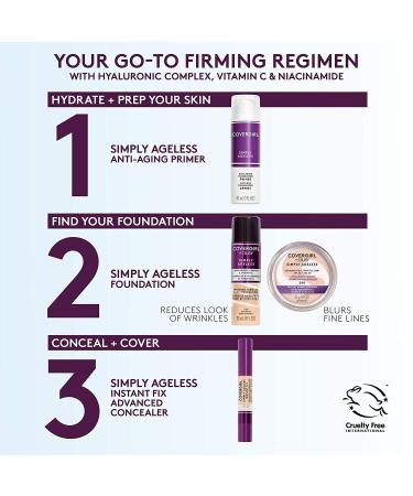 Covergirl Olay Simply Ageless 3-in-1 Foundation 250 Creamy Beige - 1 fl oz (30 ml) | Anti-Aging, Hydrating Makeup - Buy Online on GoSupps.com