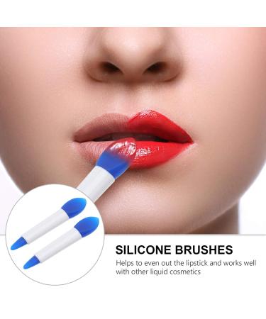 20 Pcs Silicone Lip Brush Set - Double-Sided Lipstick Applicator & Facial Mud Brush for Smooth Fuller Lips - White & Blue - Buy Online on GoSupps.com