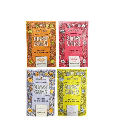 Gem Gem All Natural Chewy Ginger Candy Variety Bundle Pack 1.25oz