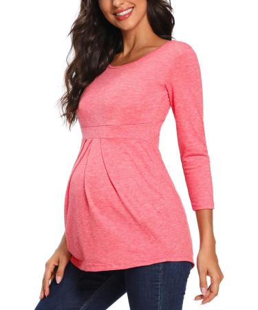 Love2Mi Women's Maternity Nursing Shirt - Layered Wrap Design in L-Pink S - Buy Online on GoSupps.com