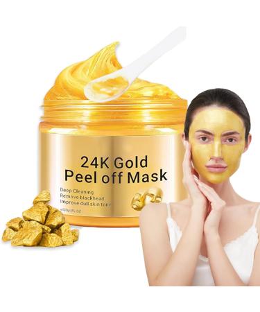 Peel-Off Masque Pour Or 24k, 24k Gold Peel Off Mask, Anti-Wrinkle Anti Aging Face Mask for All Skin Types, Skin Firming & Rejuvenating for Radiant Face Masks, Korean Cosmetics, 120 ml