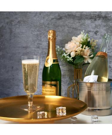 JOLLY CHEF 100 Pack 5 Oz Clear Plastic Champagne Flutes - Disposable Glasses for Wedding, Thanksgiving, Christmas - Bulk Party Supplies - Buy Online on GoSupps.com
