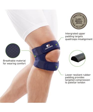 Dual Knee Strap Patella Brace by Comforband | Knee Pain Relief & Support for Runner s Knee Jumper s Knee Tendonitis - Men & Women (L/XL) | International Shipping Available - Buy Online on GoSupps.com