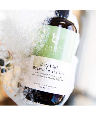 Peppermint Tea Tree Body Wash 16 Fl Oz - Organic Shower Gel for Men & Women, Acne Soothing Soap for Oily Skin - Buy Online on GoSupps.com