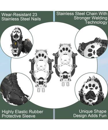 Voroar Ice Cleats Traction Snow Grips for Hiking Boots - Anti-Rust Shoe Spikes for Men Women Kids - X-Large Bear Paw Shape - Buy Online on GoSupps.com