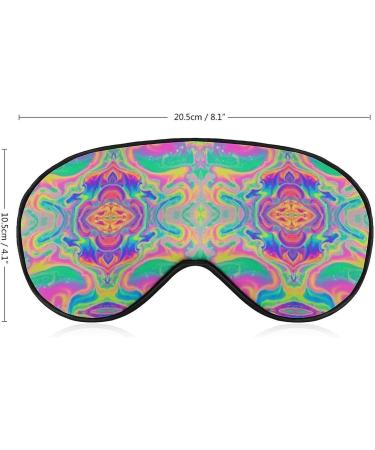 Neon Rainbow Tie Dye Sleep Mask for Women | Adjustable Comfortable Eye Shades with Elastic Strap - International Shipping Available - Buy Online on GoSupps.com