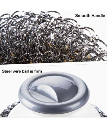 Jbnmvc 5Pcs Stainless Steel Scrubber with Handle Heavy Duty Dish Scrubber Cleaning Brush for Pots Pans Reusable - Buy Online on GoSupps.com
