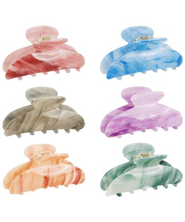 6 Pack Pink Blue Green Purple Brown Butterfly Octopus Plastic Hair Claw Clips Jaw Barrettes Grips Clamps Decorative Buns Chignon Twist Hair Up Fancy Accessories for Women Girl Thin Thick Hair - Buy Online on GoSupps.com