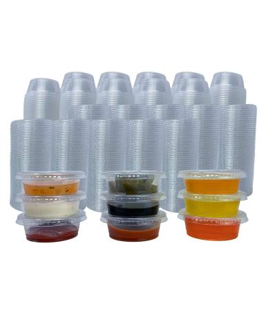 Reli. Condiment Cups with Lids, 1.5 oz (500 Sets, Bulk) Jello Shot Cups/Plastic Disposable Portion Cups (1 oz - 1.5 oz Capacity) Portion/Souffle Cups 1 oz for Condiments, Bulk