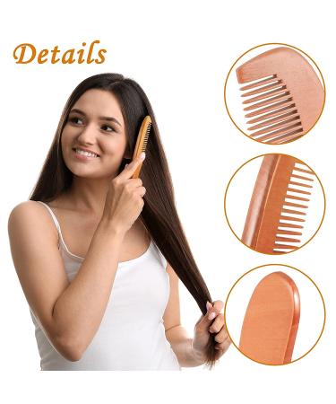 6-Piece Handmade Wooden Comb Set - Natural Green Sandalwood Wide/Fine Teeth, Anti-Static, No Snag - Ideal for Kids, Women, Men - Cute Style - Buy Online on GoSupps.com
