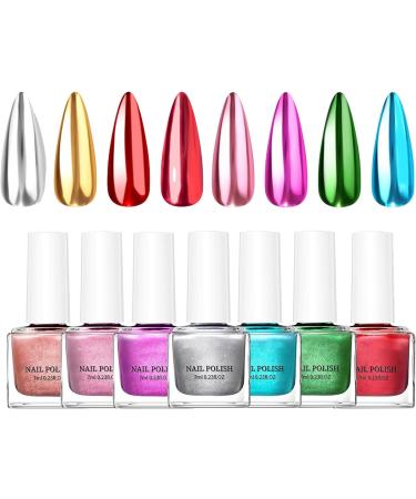 Long-lasting gel: 8-color mirror effect manicure kit professional supplies for long-lasting use with vibrant colors | Ideal - Buy Online on GoSupps.com