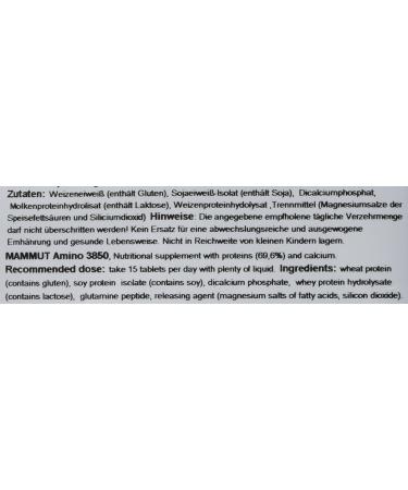 Mammut Amino 3850 Tabs - High-Quality Protein Supplement 850 Tablets | International Shipping Available - Buy Online on GoSupps.com