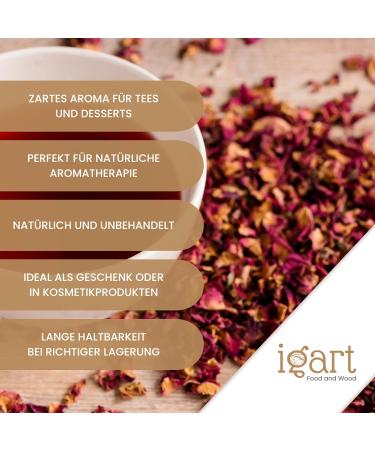  IGART IGART FOOD&WOOD Damask Rose 100g rose petal tea dried flowers edible leaves ideal for tea or decoration - Buy Online on GoSupps.com