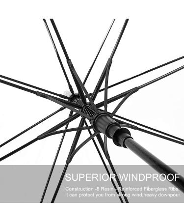 Clear Golf Umbrella 62 Inch - Auto Open Transparent Stick Umbrella for Women Men - Windproof & Waterproof - Includes Sleeve - Pack of 1 - Buy Online on GoSupps.com