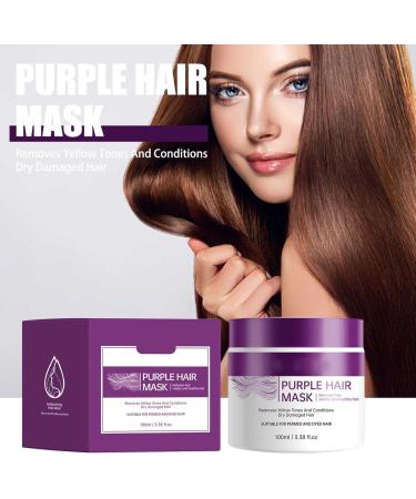 Collagen Hair Mask Purple Mask Collagen Hair Mask Purple Hair Mask Hair Care Deep Smoothing Hair Mask Suitable For All Types Of Dry And Damaged Hair 100ML - Buy Online on GoSupps.com