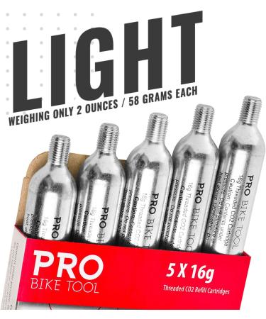 Threaded CO2 Cartridges 16g 5 Pack for Bike Tire Inflators - Quick Air Refill for Road & MTB Bikes - Buy Online on GoSupps.com
