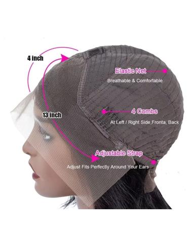 Brollitest 16 Inch Straight Lace Front Human Hair Wig 150% Density HD Transparent Brazilian Virgin Hair Wig for Black Women - Buy Online on GoSupps.com