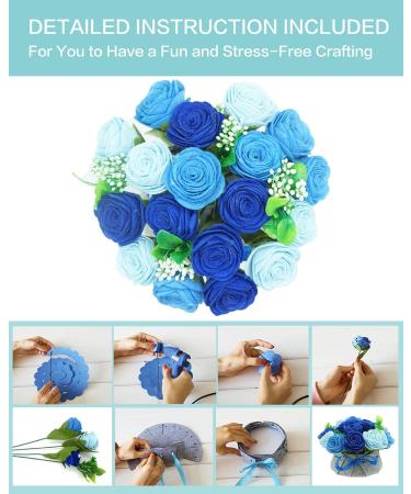 BAZIMA DIY Felt Flower Art Craft Kit - Blue Rose Pot Bonsai Kit for Beginners - Buy Online on GoSupps.com